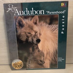 Audubon Parenthood Series 1000 Pieces Puzzle Arctic Gray Wolf and Pup